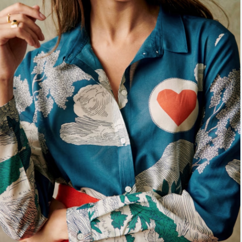 Sezane Pierro Shirt in Cotton/Silk Size 36/4